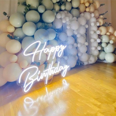 Happy Birthday Neon Led Işıklı Tablo v3