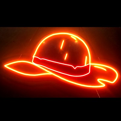 One Piece Şapkası Şeklinde Neon Led Işıklı Tablo