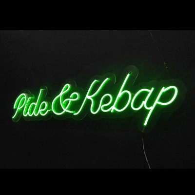 Pide ve Kebap Yazılı Neon Led Işıklı Tablo