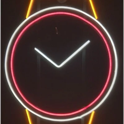 Saat Figürü Neon Led Işıklı Tablo