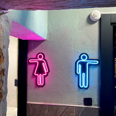 Kadın Erkek Tuvalet Piktogramları Neon Led Işıklı Tablo