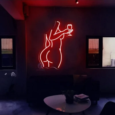 Woman Body Neon Led Işıklı Tablo
