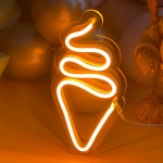 Çocuk Odası İçin Masaüstü Küçük Dondurma Şeklinde Neon Led Işıklı Tablo 9 x 20 cm