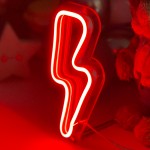 Çocuk Odası İçin Masaüstü Küçük Şimşek Şeklinde Neon Led Işıklı Tablo 10 x 20 cm