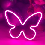 Masaüstü İçin Küçük Kelebek Şeklinde Neon Led Işıklı Tablo 20 x 16 cm 