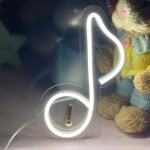 Çocuk Odası İçin Masaüstü Küçük Müzik Notası Şeklinde Neon Led Işıklı Tablo 13 x 20 cm