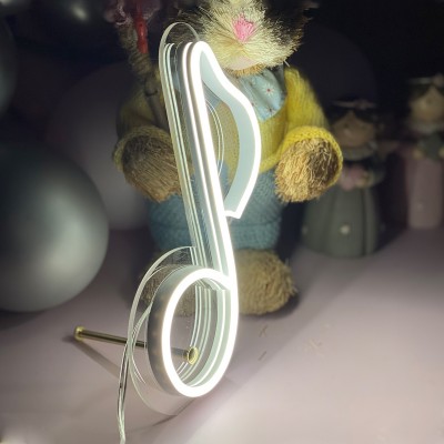 Çocuk Odası İçin Masaüstü Küçük Müzik Notası Şeklinde Neon Led Işıklı Tablo 13 x 20 cm