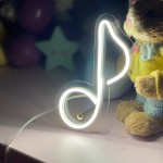 Çocuk Odası İçin Masaüstü Küçük Müzik Notası Şeklinde Neon Led Işıklı Tablo 13 x 20 cm