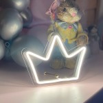 Masaüstü İçin Küçük Kral Tacı Şeklinde Neon Led Işıklı Tablo 20 x 15 cm 