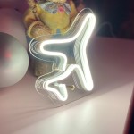 Çocuk Odası İçin Masaüstü Küçük Uçak Şeklinde Neon Led Işıklı Tablo 16 x 16 cm