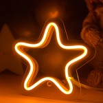 Masaüstü İçin Küçük Yıldız Şeklinde Neon Led Işıklı Tablo 15 x 14 cm 