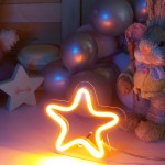 Masaüstü İçin Küçük Yıldız Şeklinde Neon Led Işıklı Tablo 15 x 14 cm 
