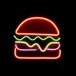 Hamburger Neon Led Işıklı Tablo v2