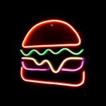 Hamburger Neon Led Işıklı Tablo v2