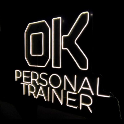 İsim Baş Harfleri Personal Trainer Neon Led Işıklı Tablo