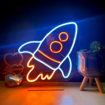 Uzay Mekiği Masaüstü Neon Led Işıklı Tablo