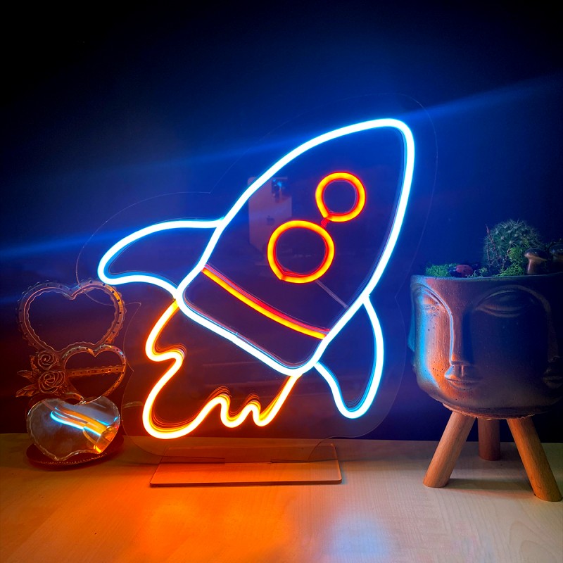 Uzay Mekiği Masaüstü Neon Led Işıklı Tablo