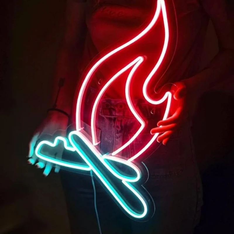 Ateş Neon Led Işıklı Tablo