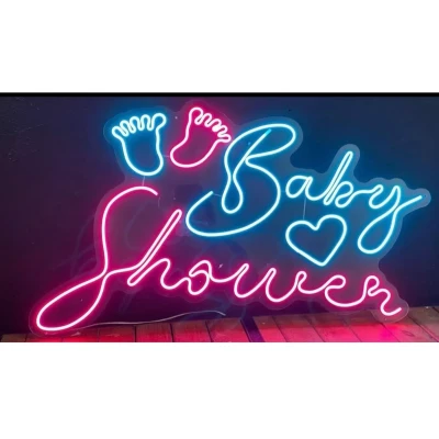 Baby Shower Yazılı Neon Led Işıklı Tablo