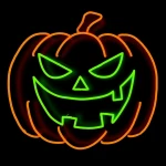 Bal Kabağı Halloween Neon Led Işıklı Tablo