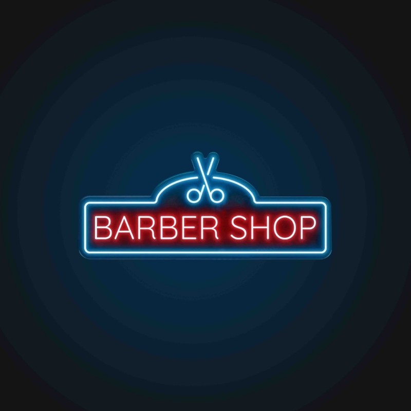 Barber Shop Neon Led Işıklı Tablo v2