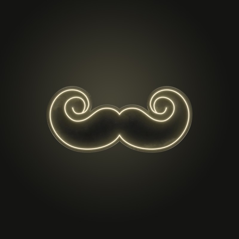 Bıyık Neon Led Işıklı Tablo v2