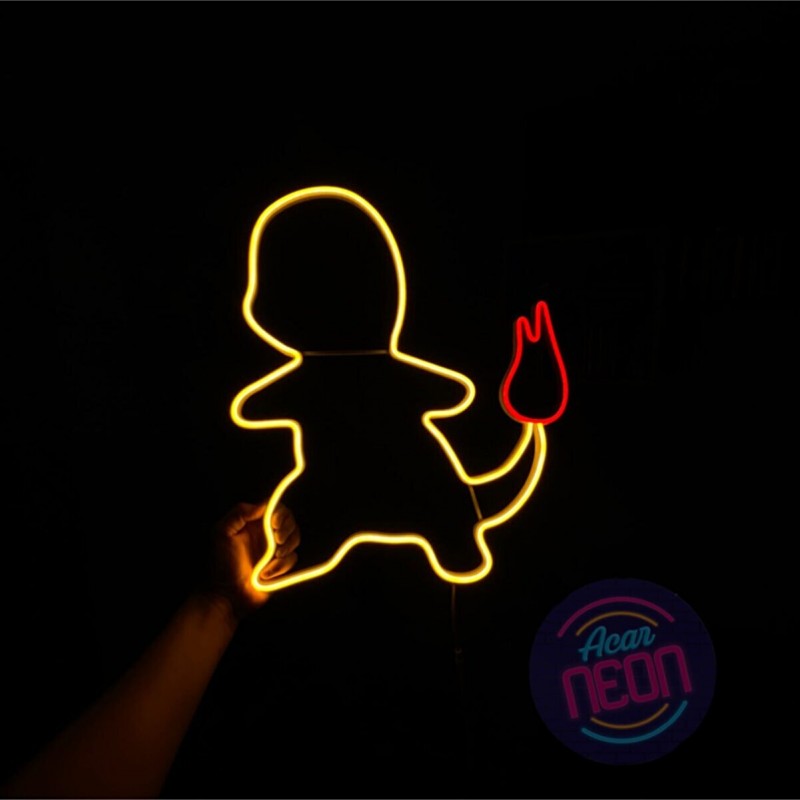 Charmender Neon Led Işıklı Tablo