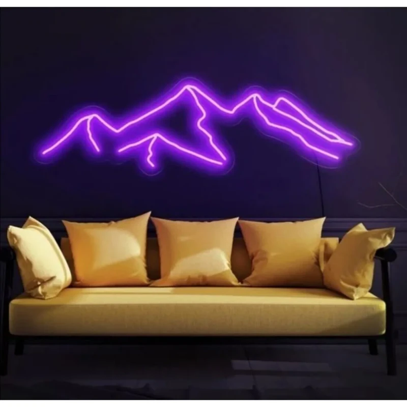 Dağ Neon Led Işıklı Tablo
