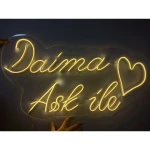 Daima Aşk Ile Yazılı Neon Led Işıklı Tablo