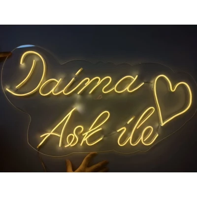Daima Aşk Ile Yazılı Neon Led Işıklı Tablo