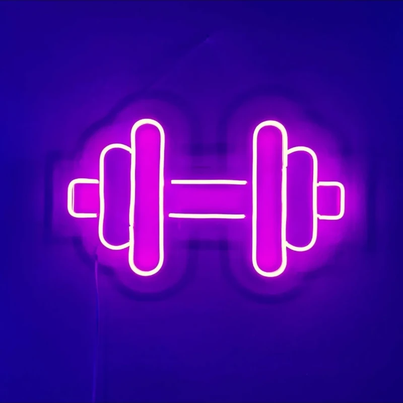 Dambıl Halter Neon Led Işıklı Tablo