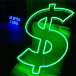 Dolar İşareti Dollar Sign Neon Led Işıklı Tablo