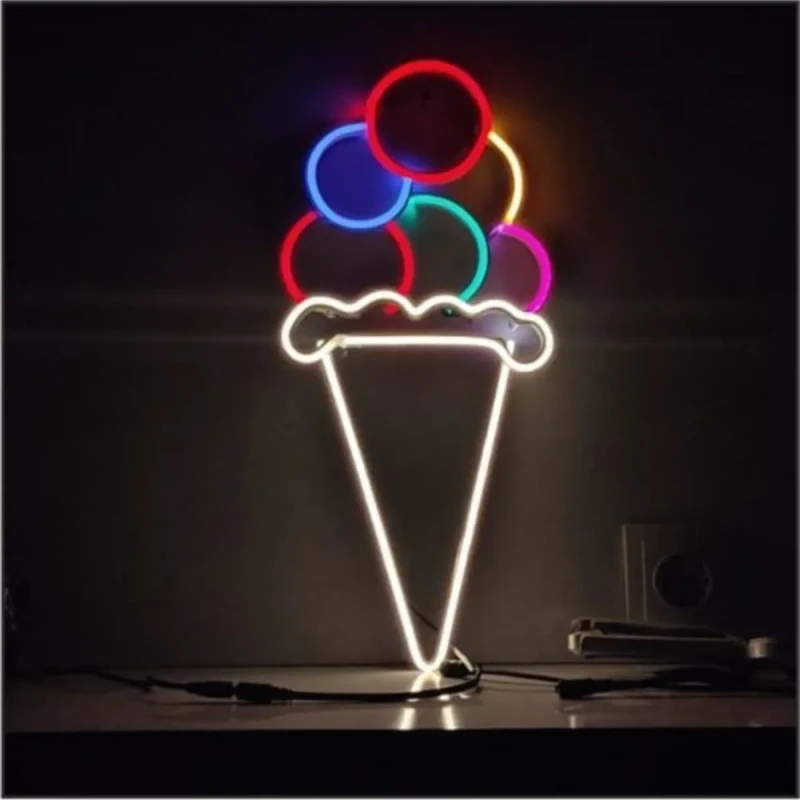 Dondurma Neon Led Işıklı Tablo