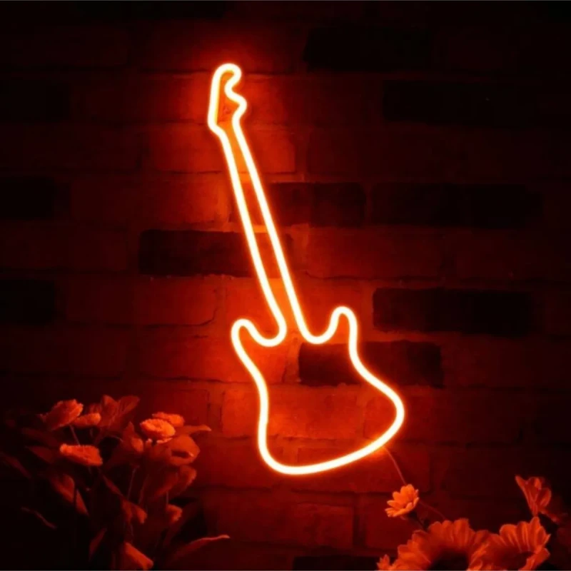 Elektro Gitar Neon Led Işıklı Tablo v2