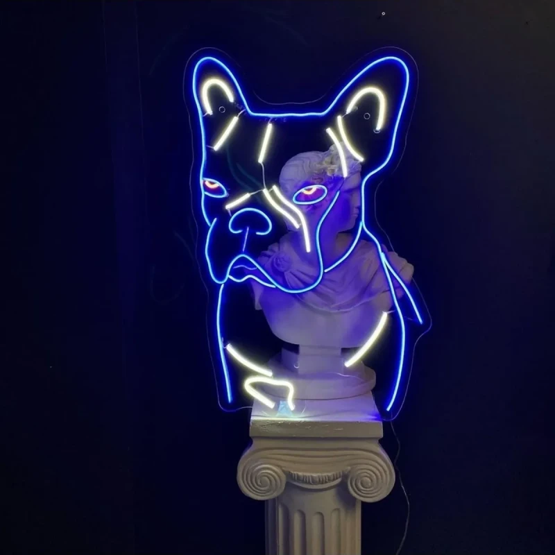 French Bulldog Neon Led Işıklı Tablo