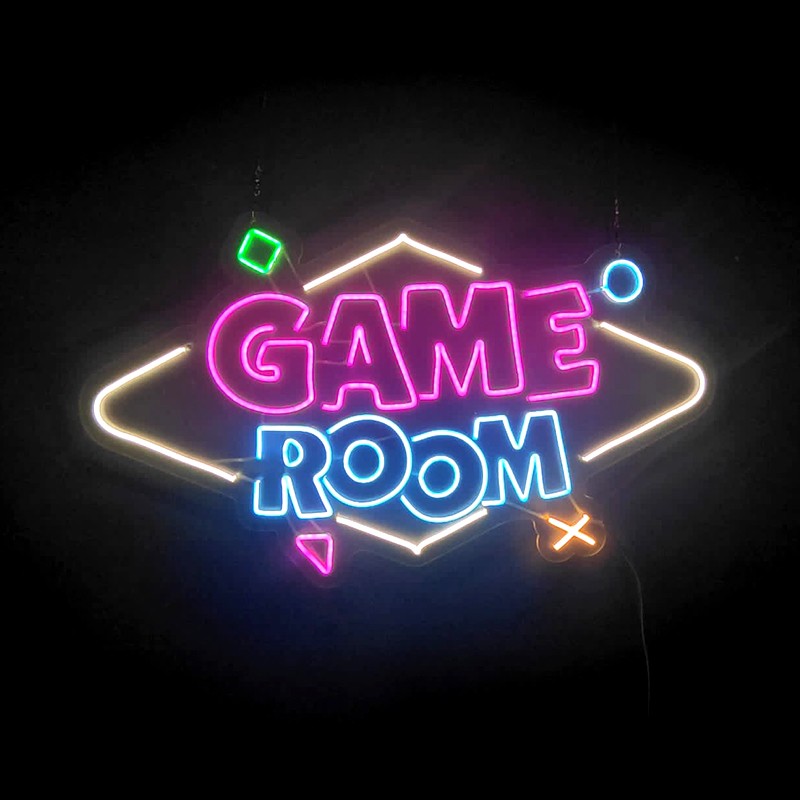 Game Room Yazılı v2 Neon Led Işıklı Tablo