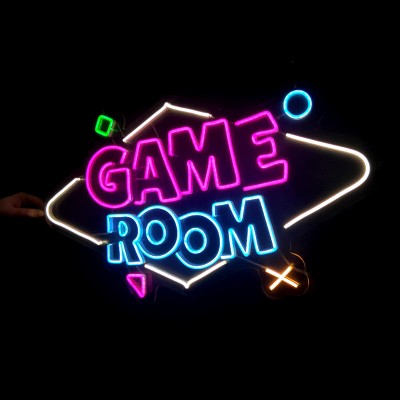 Game Room Yazılı v2 Neon Led Işıklı Tablo