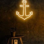 Gemi Çapası Neon Led Işıklı Tablo