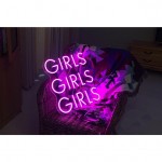 Girls Girls Girls Yazılı Neon Led Işıklı Tablo v2