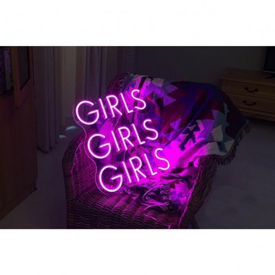 Girls Girls Girls Yazılı Neon Led Işıklı Tablo v2