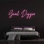 Goal Digger Yazısı Neon Led Işıklı Tablo v2
