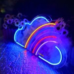 Gökkuşağı Bulut Neon Led Işıklı Tablo