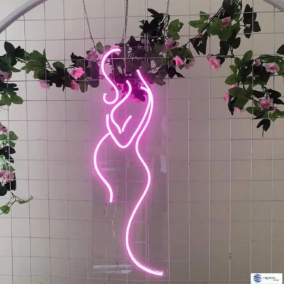 Hamile Kadın Neon Led Işıklı Tablo