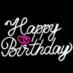 Happy Birthday Neon Led Işıklı Tablo v2