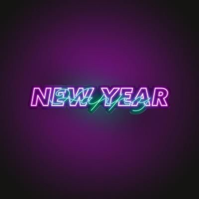 Happy New Year Yazılı Neon Led Işıklı Tablo v3