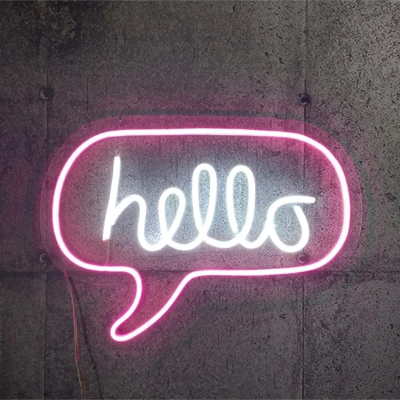 Hello Neon Led Işıklı Tablo