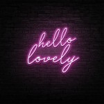 Hello Lovely Yazısı Neon Led Işıklı Tablo