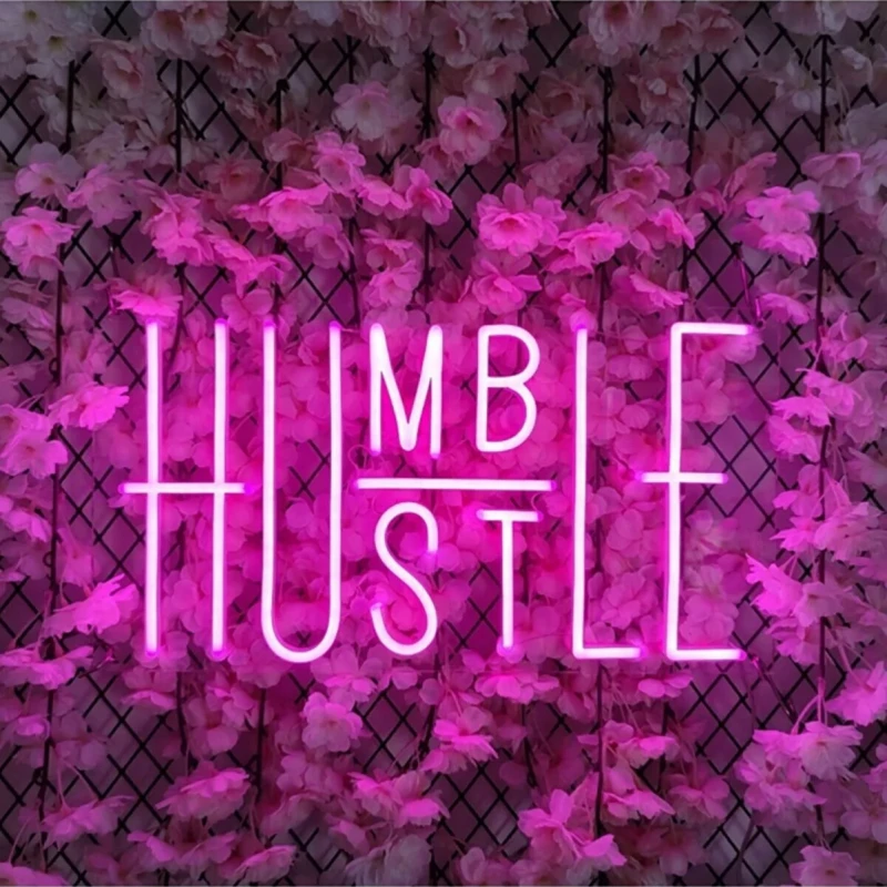 Humble Hustle Yazılı Neon Led Işıklı Tablo