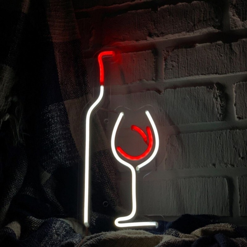 Kadeh Neon Led Işıklı Tablo