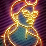 Kadın Figürü Neon Led Işıklı Tablo v2